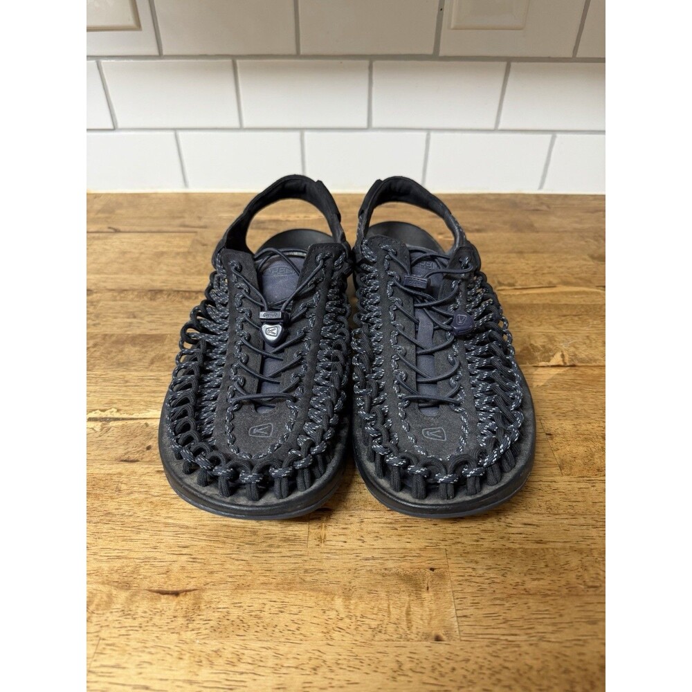 Keen Mens Size 13 Uneek Sandals Black Braided Cord Hybrid Outdoor Shoes
